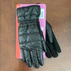 NWT HEAD Black Quilted Waterproof Hybrid Women’s Winter Gloves Size Medium